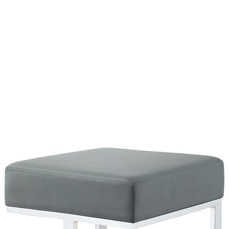 Metal Counter Height Stool, Grey-Benzara
