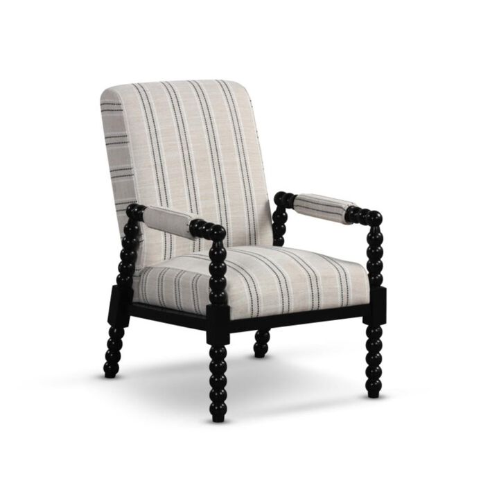 Hivvago Upholstered Accent Chair with Rubber Wood Frame for Living Room-Beige