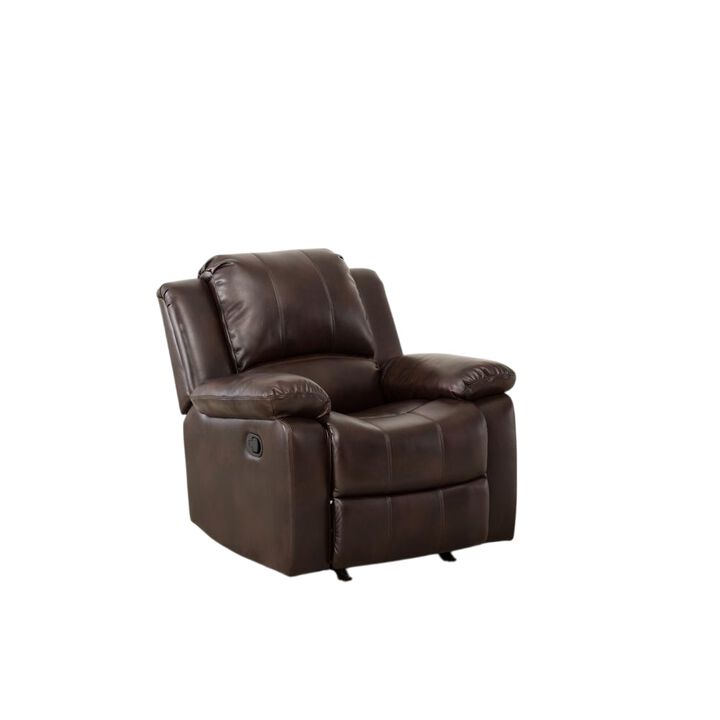 Comfort Pointe Clifton Burnished Brown Leather Gel Glider Rocker Recliner