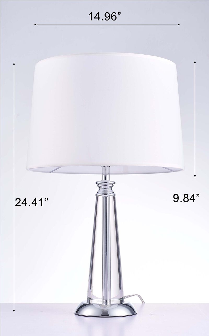 Pasargad Home Canova Collection Metal & Crystal Table Lamp Lights