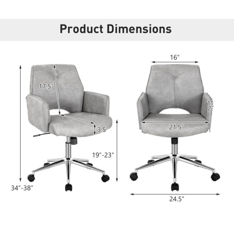 Hivvago Adjustable Hollow Mid Back Leisure Office Chair with Armrest