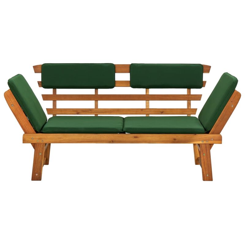 vidaXL Garden Bench with Cushions 2-in-1 74.8" Solid Acacia Wood