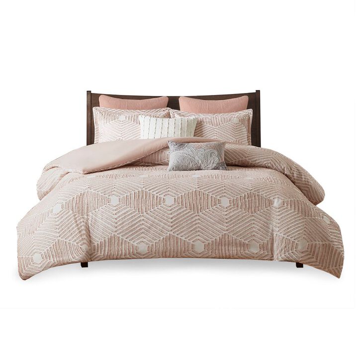 Gracie Mills Anibal Shabby Chic Cotton Jacquard Duvet Cover Set