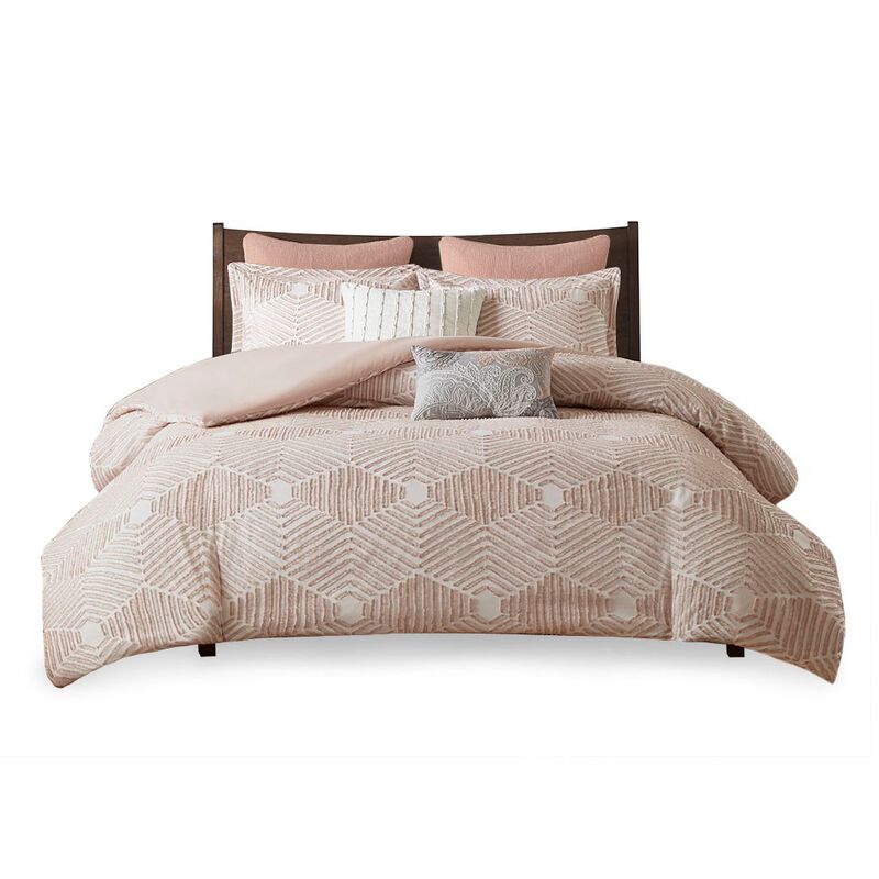Gracie Mills Anibal Shabby Chic Cotton Jacquard Duvet Cover Set