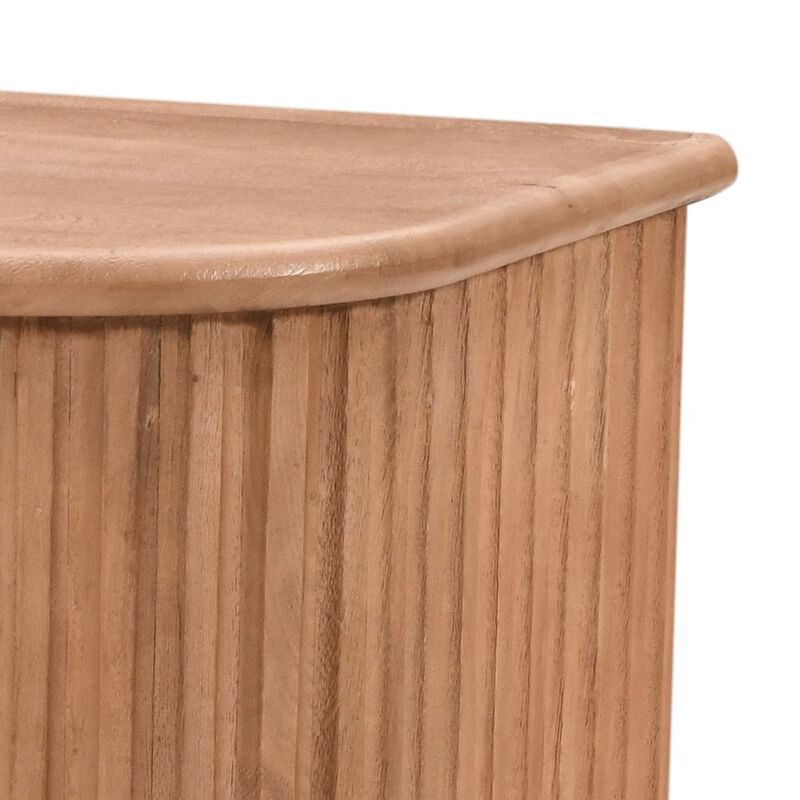 Jofran Breck Solid Wood 60" Mid-Century Modern Curved Sideboard Bar Storage Cabinet