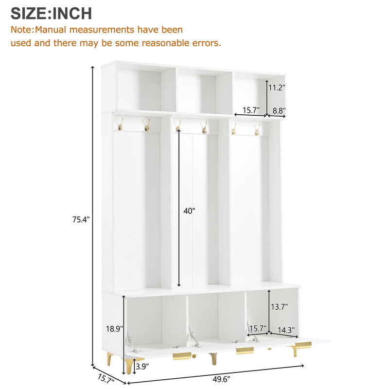 Merax Modern Storage Hall Tree with Bench