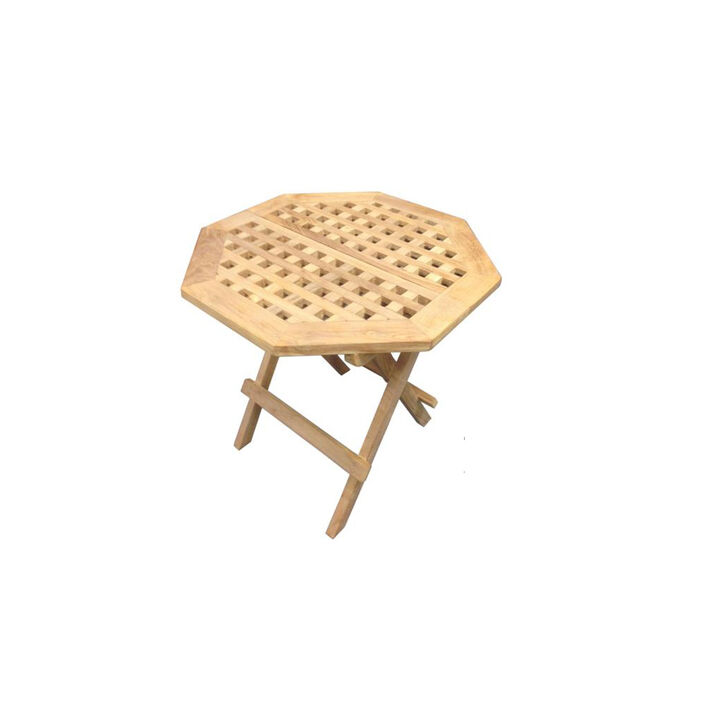 Teak Octagonal Picnic Table (shown in open & close position)