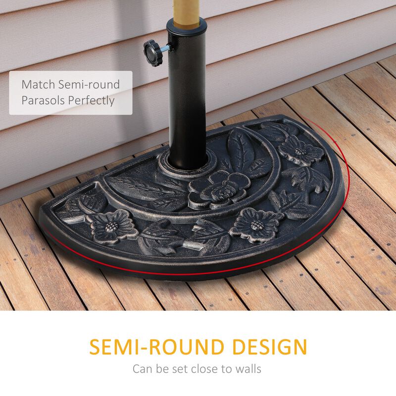 Bronze Umbrella Anchor: 20lbs Half-Round Decorative Resin Base