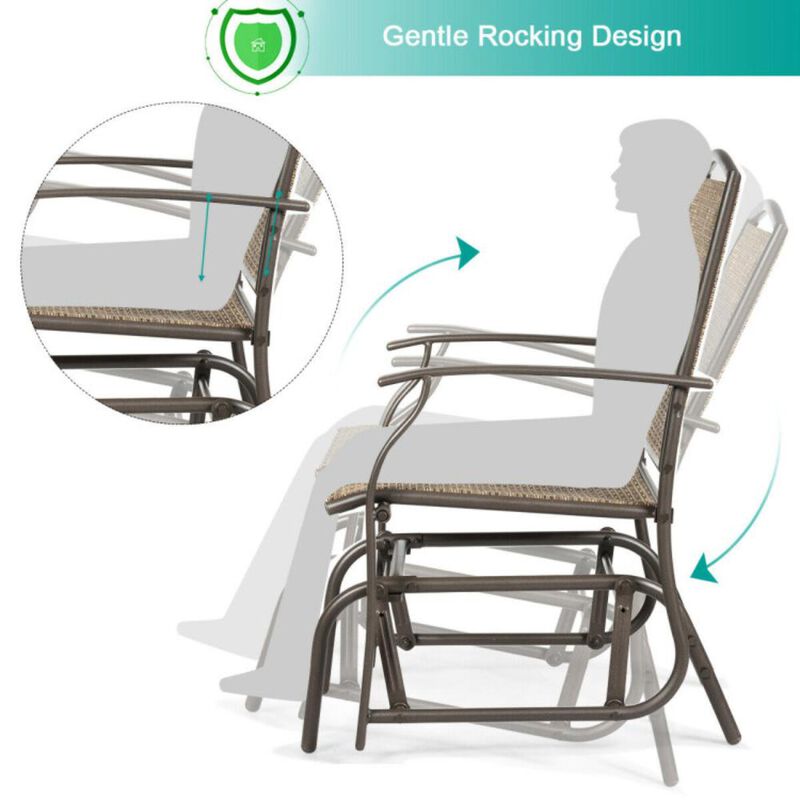 Hivvago 2 Pieces Patio Swing Single Glider Chair Rocking Seating