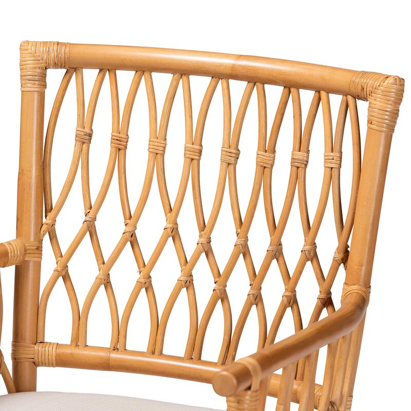 Bali & Pari Maisa Bohemian Light Honey Rattan Arm Chair