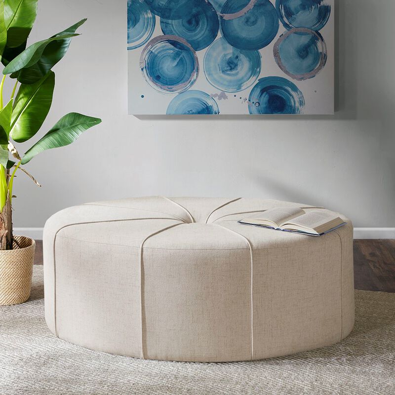 Gracie Mills Karley Thick Welted Oval Ottoman