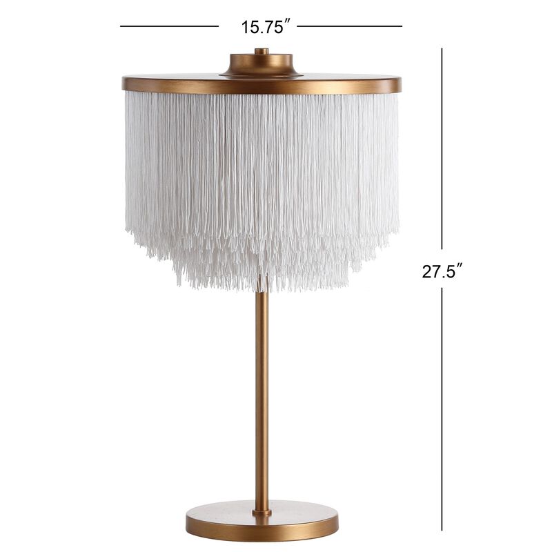 Coco Fringed/Metal LED Table Lamp