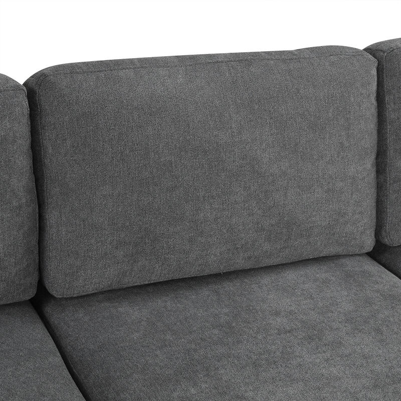 Merax Upholstered 3-seater Sofa Curved Sofa Couch