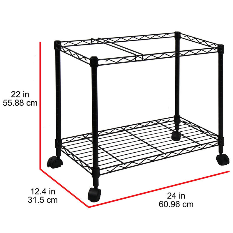 Oceanstar Portable 1-Tier Metal Rolling File Cart