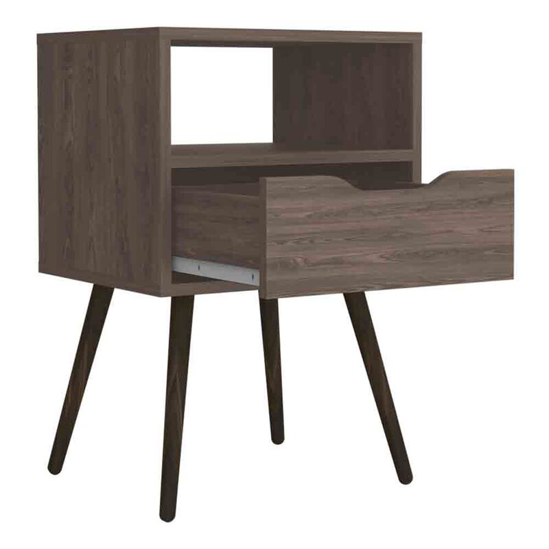 Nightstand Fugaz, Bedroom, Dark Walnut
