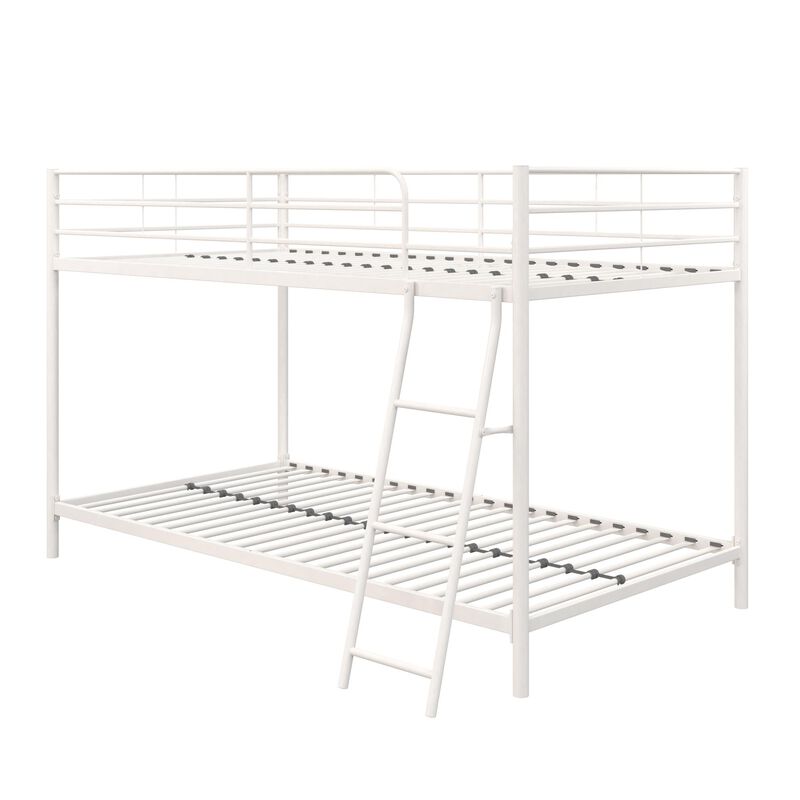 Atwater Living Bloor Small Space Metal Bunk Bed with Ladder and Safety Railings