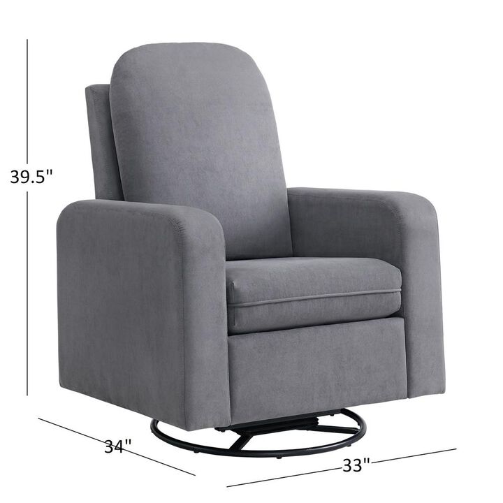 Oxford Baby Soho Baby Essential Upholstered Glider White Finish/ Light Grey Fabric