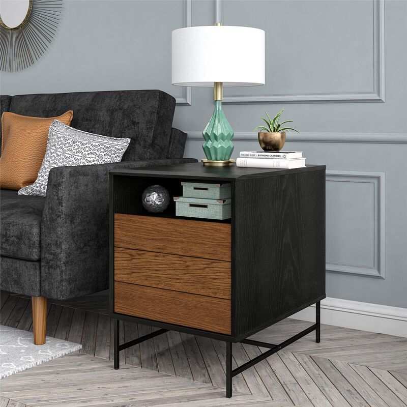 Reznor End Table, Black Oak