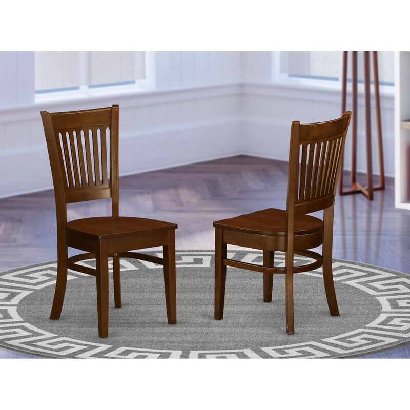 East West Furniture Vancouver    Wood  Seat  Dining  Chairs  in  Espresso  Finish,  Set  of  2