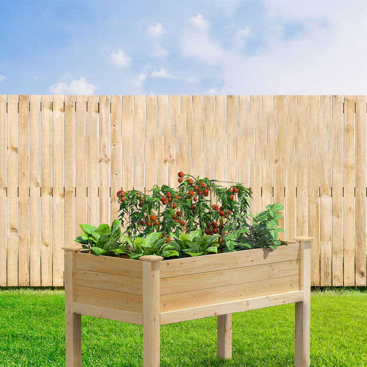 QuikFurn Farmhouse 24-in x 48-in x 31-in Cedar Elevated Victory Garden Bed - Made in USA