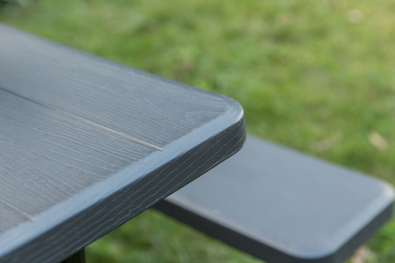 Gray Outdoor Foldable Woodgrain Portable Picnic Table Set, 5 Feet Long