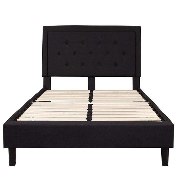 Fabric Upholstered Platform Bed Frame with Headboard