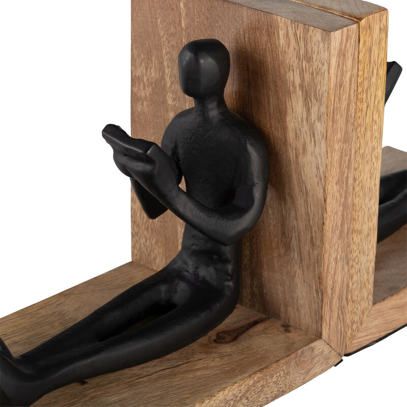 Aluminum Reading Man Bookends