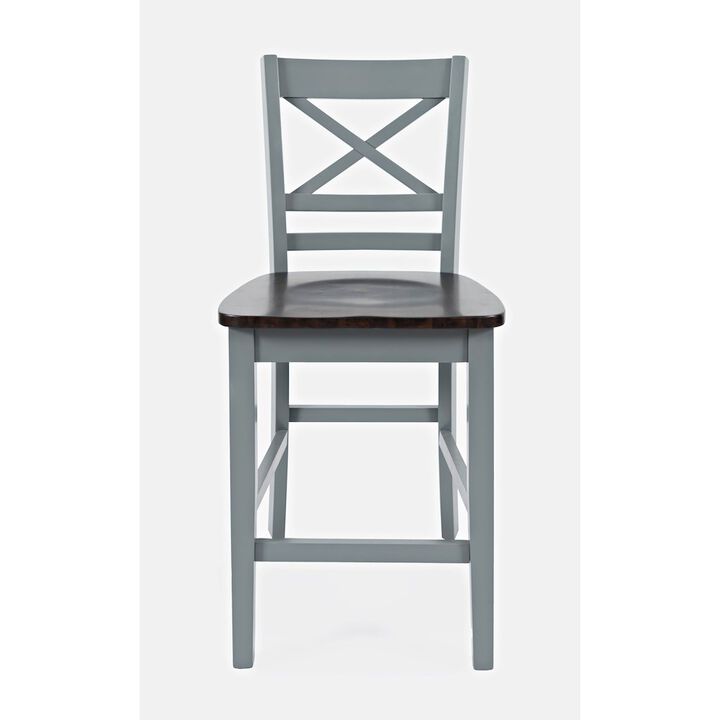 Jofran Asbury Park Solid Acacia Farmhouse X Back Stool (Set of 2)