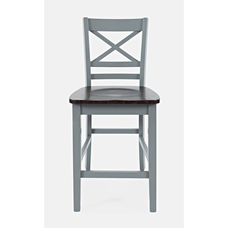 Jofran Asbury Park Solid Acacia Farmhouse X Back Stool (Set of 2)