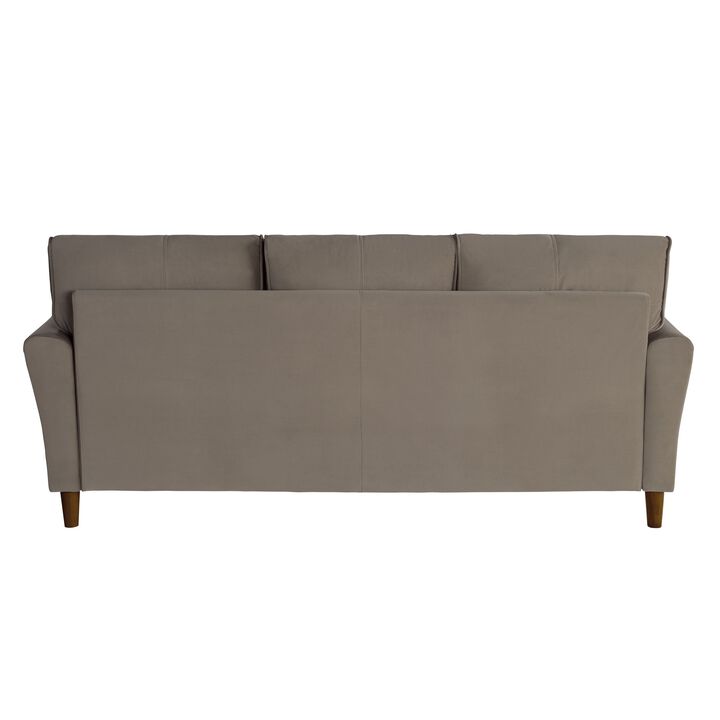 Sarah  Brown Velvet, Stitch Tufting, Reversible Cushions - Benzara