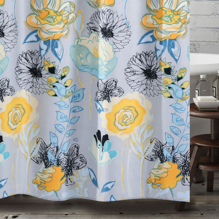 Greenland Home Fashion Watercolor Dream Shower Curtain - Gray 72x72"
