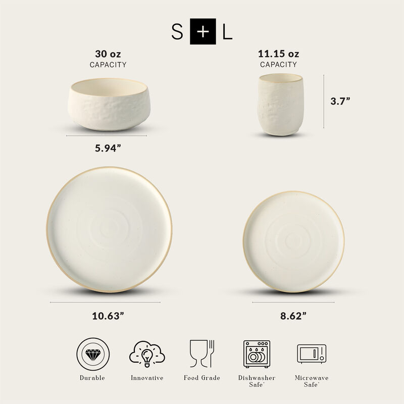 Stone by Mercer Project SHOSAI Stoneware 16 Piece Dinnerware Set
