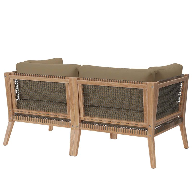Modway - Clearwater Outdoor Patio Teak Wood Loveseat