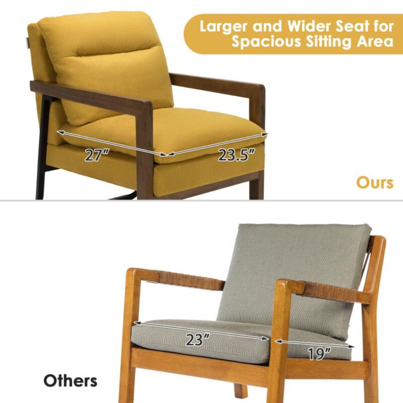 Hivvago Single Sofa Chair with Extra-Thick Padded Backrest and Seat Cushion