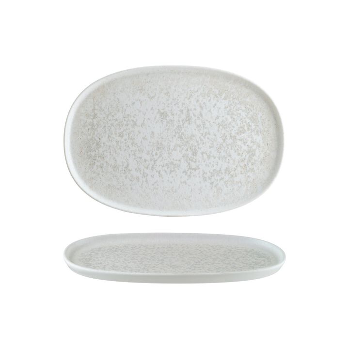 Luna 13" x 9" x h:0.75" Oval White Porcelain Platter