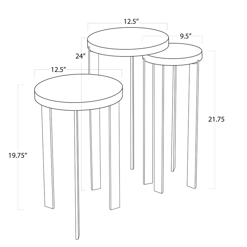 Andres Hair on Hide Brass Mixer Table Set