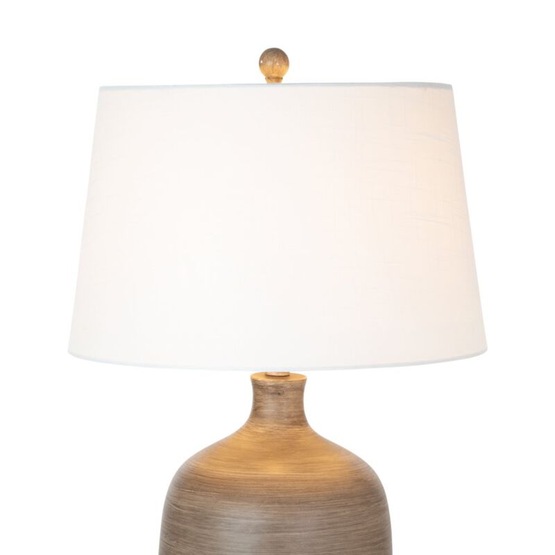 Lux Lighting Sierra 28 Grey Brown Tone Poly Table Lamp, (Set of 2)