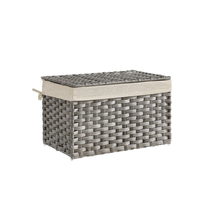 Storage Trunk with Cotton Liner and Metal Frame for Bedroom and Closet