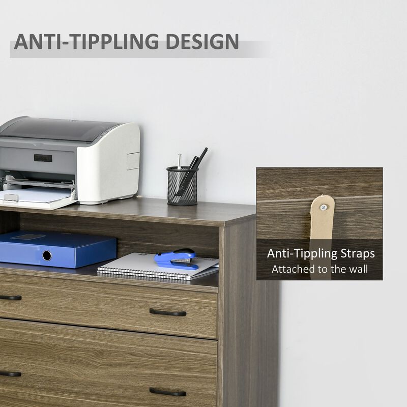 Charcoal Office Storage: Lateral Filing Cabinet with 2 Drawers