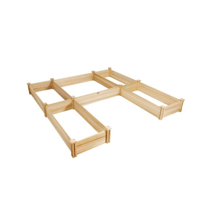 Hivvago U-Shaped Wooden Garden Raised Bed for Backyard and Patio