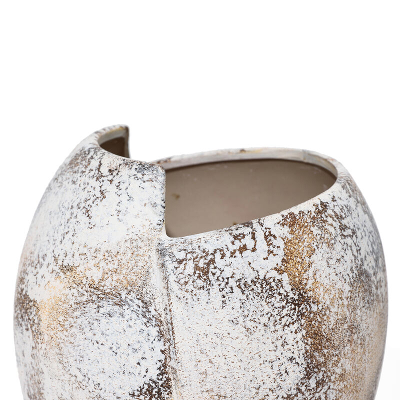 LuxenHome Modern Marble White Stoneware Table Vase