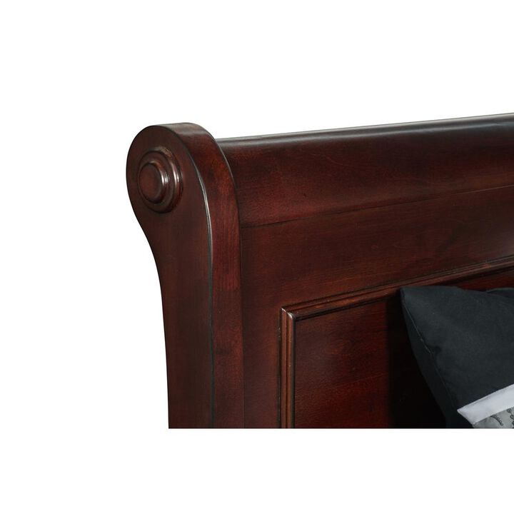 New Classic Furniture Furniture Versailles Solid Wood King Bed in Bordeaux Cherry