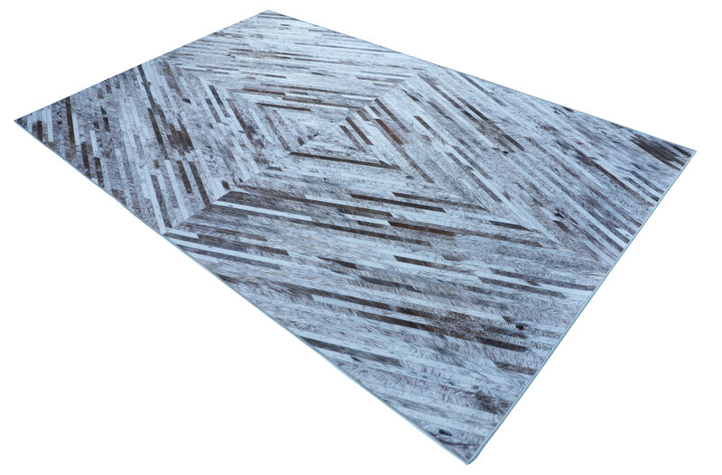 Walk on Me Faux Cowhide Digital Printed Patchwork Supra Vortex Contemporary Indoor Area Rug