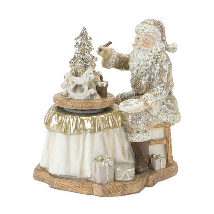 Santa with Paint Brush (Set of 2) Resin