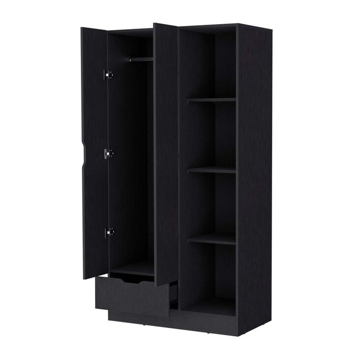 Cimarron 2-Door Armoire With Open Compartment Black