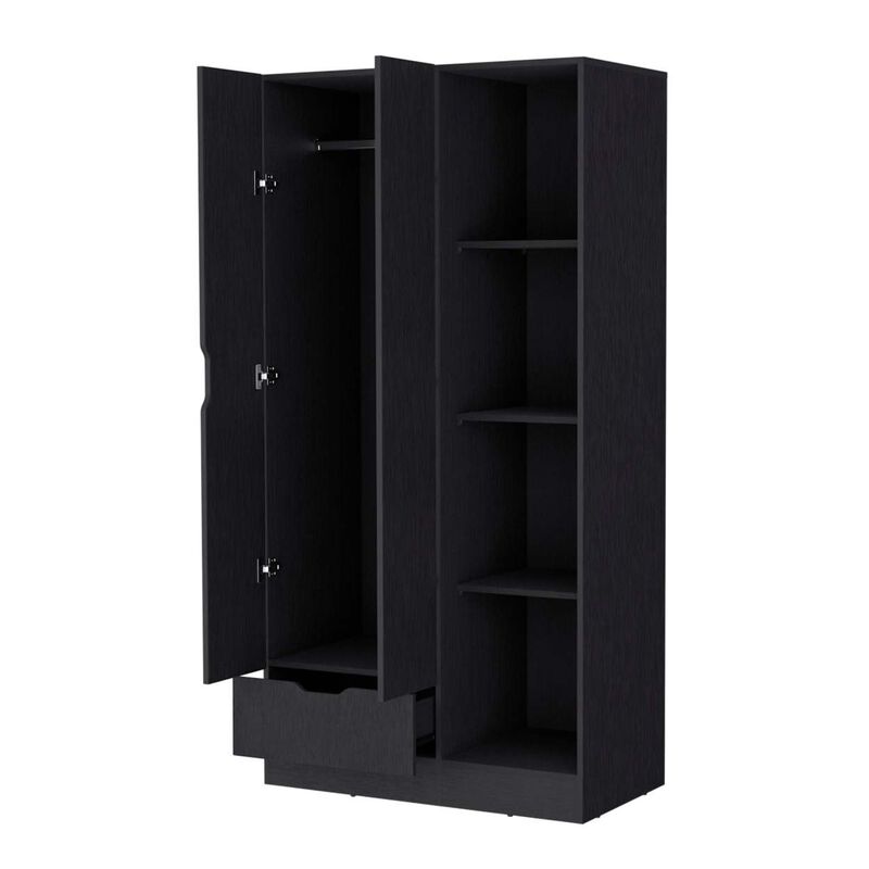 Cimarron 2-Door Armoire With Open Compartment Black