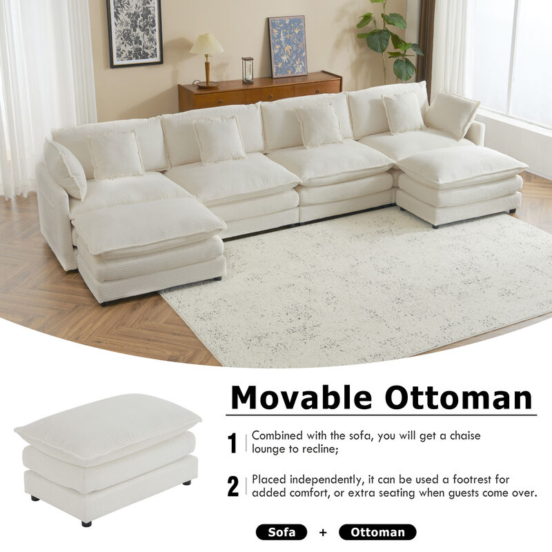 Merax Modern Corduroy Modular Sofa Couch for Living Room