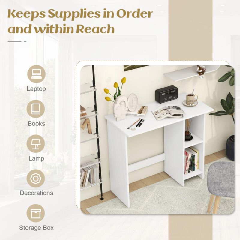 Hivvago Small Computer Desk with Storage and Adjustable Shelf