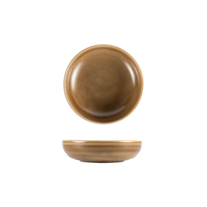 Terra Pott dia.7.25" h:1.75" 22 oz. Round Brown Porcelain Bowl (Set of 4)