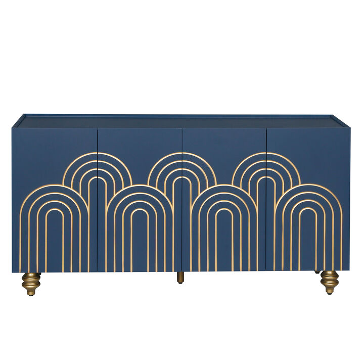 Merax Modern Fluted Sideboard Buffet Storage Cabinet